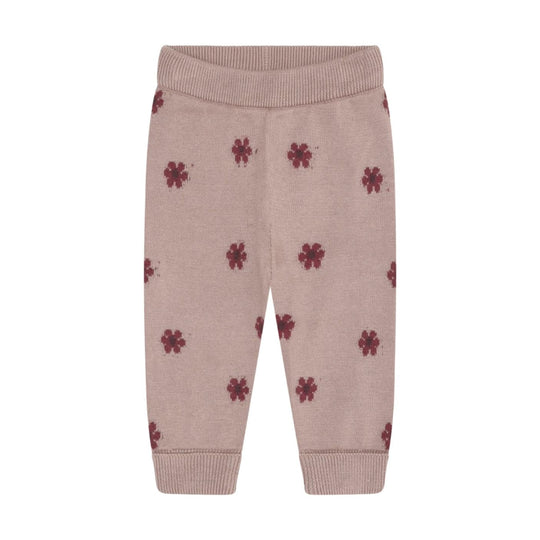 Knit Floral Pant - Mauve by Minymo