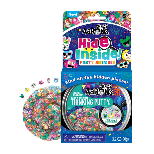 Thinking Putty Tin - Hide Inside Party Animals by Crazy Aaron's