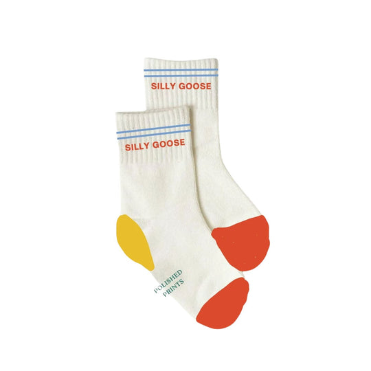 Silly Goose Toddler Socks by Polished Prints