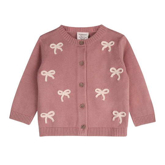 Knit Baby Cardigan - Sweet Bow by Viverano Organics