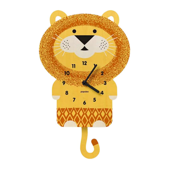 Lion Wood Pendulum Clock by Popclox