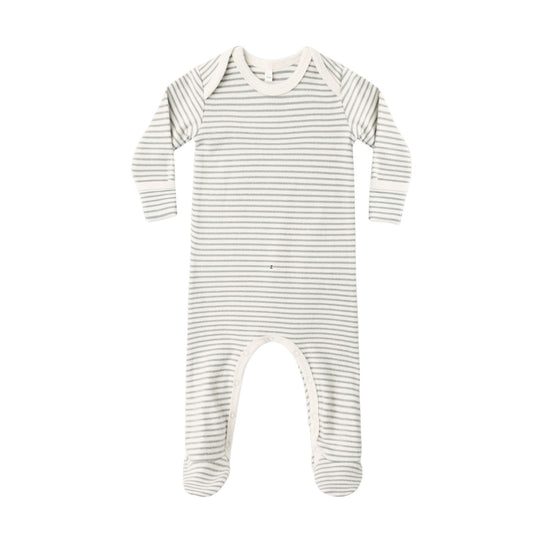 Baby Footie - Laurel Microstripe by Quincy Mae