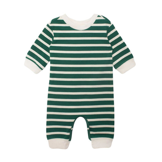 Jackson Romper - Green Stripe by Beckett + Bear