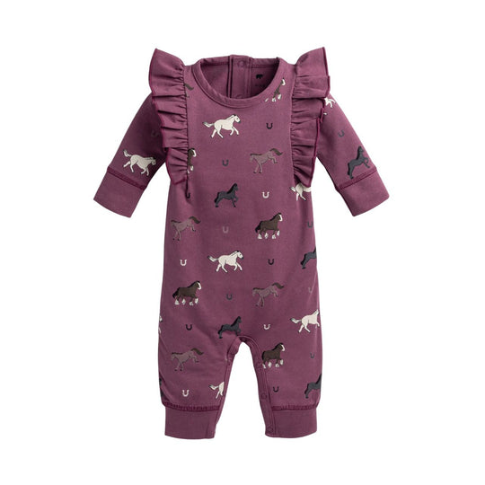 Baby Double Ruffle Romper - Horses by Monica + Andy