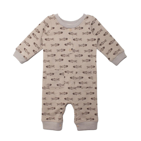 Isaiah Romper - Brown by Beckett + Bear