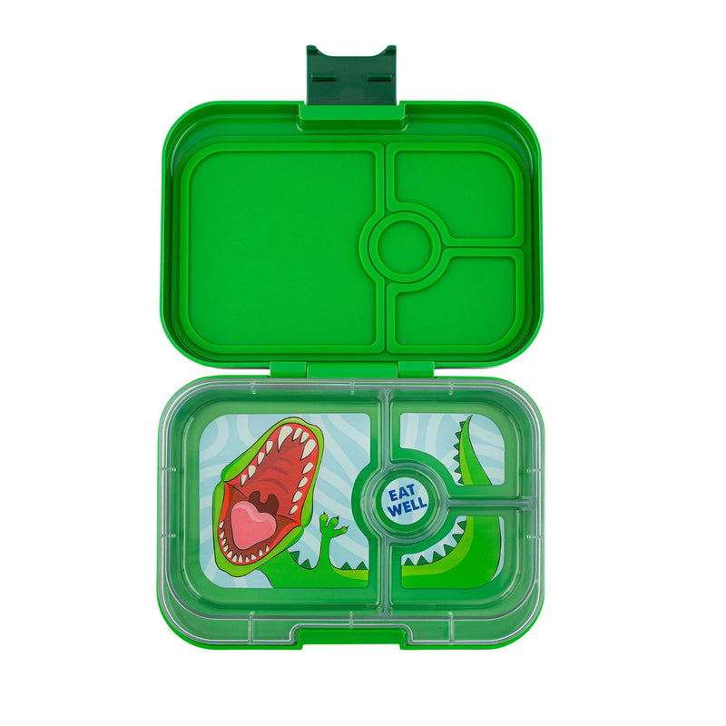 Leakproof Sandwich Friendly Bento Box - 4 Compartment - Jurassic Green - Dino by YumBox