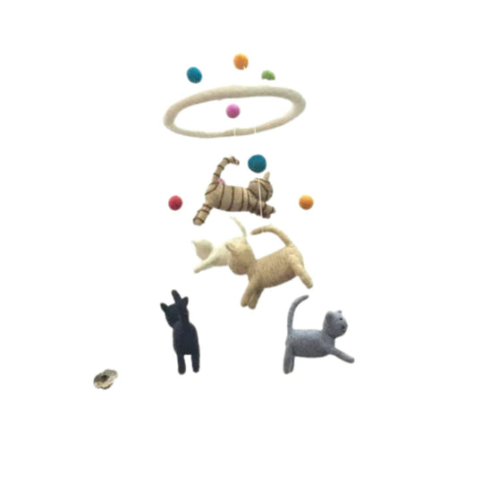 Wool Mobile - Cat and Mouse by The Winding Road
