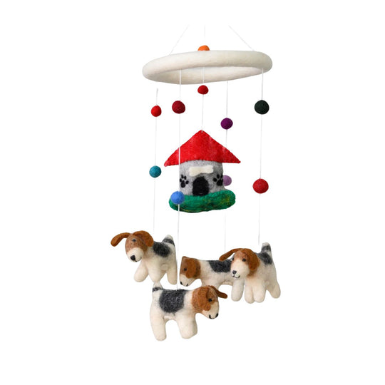 Wool Mobile - Dogs and Dog House by The Winding Road