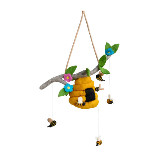 Wool Mobile - Beehive and Honeybees by The Winding Road