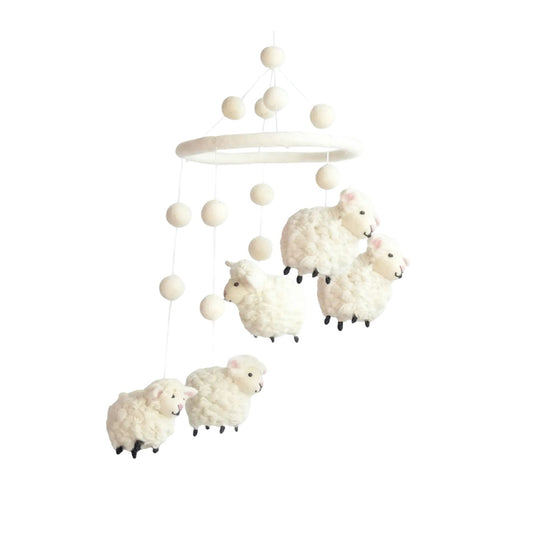 Wool Mobile - White Sheep by The Winding Road