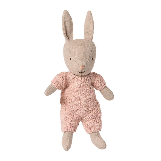 Rabbit, Micro - Sand with Rose Knitted Suit by Maileg