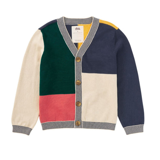 Colorblock Sweater Cardigan - Almond by Tea Collection