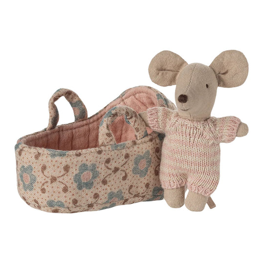 Baby Mouse in Carrycot - Rose by Maileg