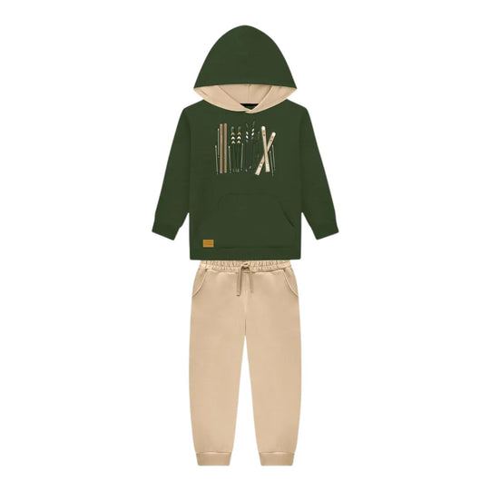 Ski Sweatshirt and Joggers Set - Jungle Green by Milon