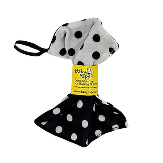 Baby Paper - Black + White Polka Dots with Loop