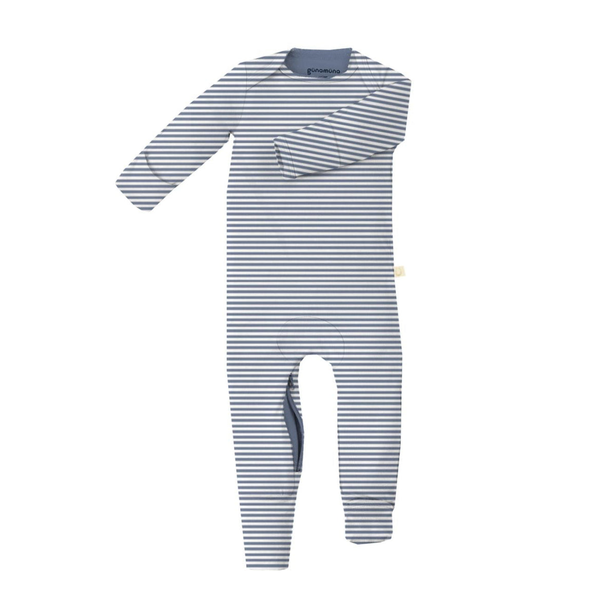 Striped baby onesie on a white background