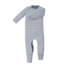 Striped baby onesie on a white background