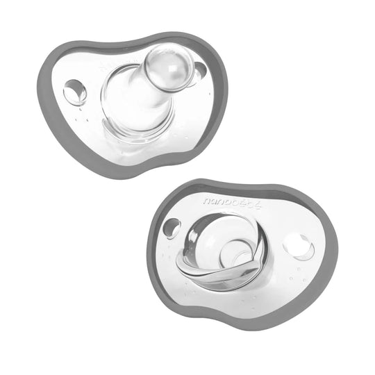 Flexy Silicone Pacifiers 2 Pack - Grey by Nanobebe