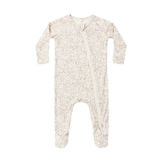 Bamboo Zip Footie - Bloom by Quincy Mae