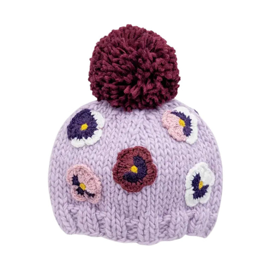 Pansy Beanie Hat - Lilac by Huggalugs