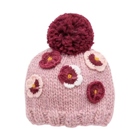 Pansy Beanie Hat - Rosy by Huggalugs