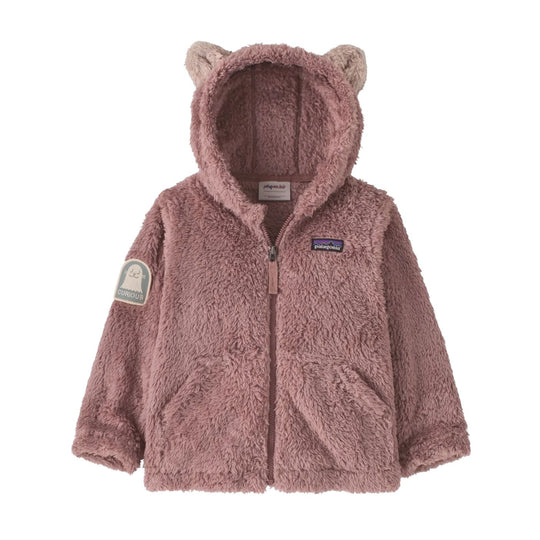 Baby Furry Friends Hoody - Curious Seal Patch: Moonrise Taupe by Patagonia