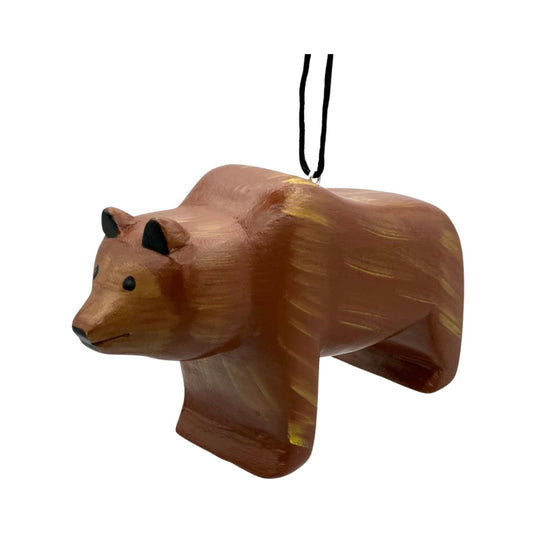 Grizzly Bear Balsa Ornament by Women of the Cloud Forest