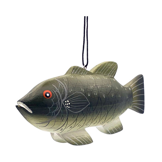Smallmouth Bass Balsa Ornament by Women of the Cloud Forest