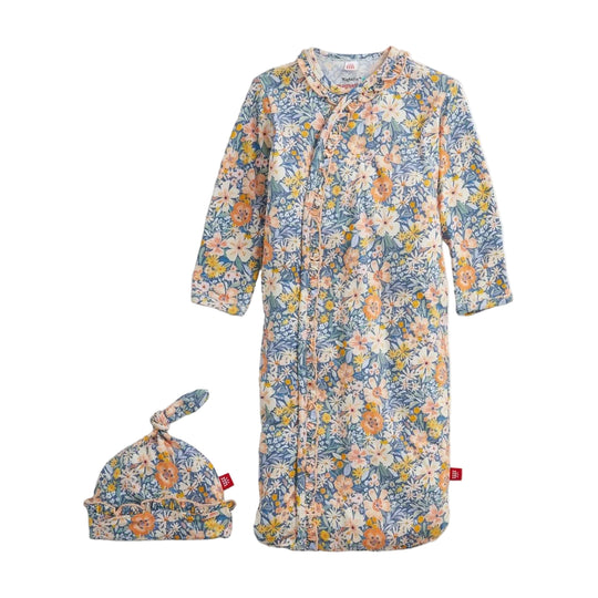 Flora Modal Magnetic Ruffle Gown and Hat Set by Magnetic Me