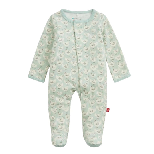 Green Chicken Organic Cotton Magnetic Footie by Magnetic Me