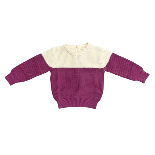 Colorblock Knit Sweater - Vintage Plum by babysprouts