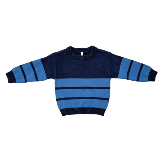 Knit Sweater - Stonewash Border Stripe by babysprouts