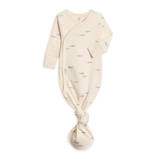 Organic Indy Kimono Gown - Fish by Colored Organics