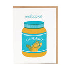 Greeting card with a jar of 'Lil' Peanut' on a white background