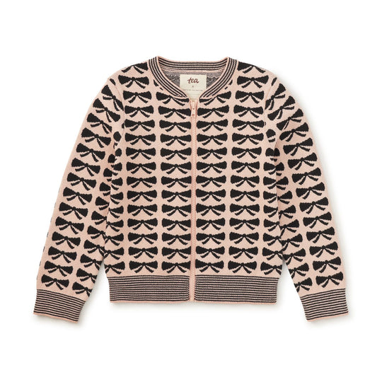 Zip Up Bow Cardigan - Bow by Tea Collection