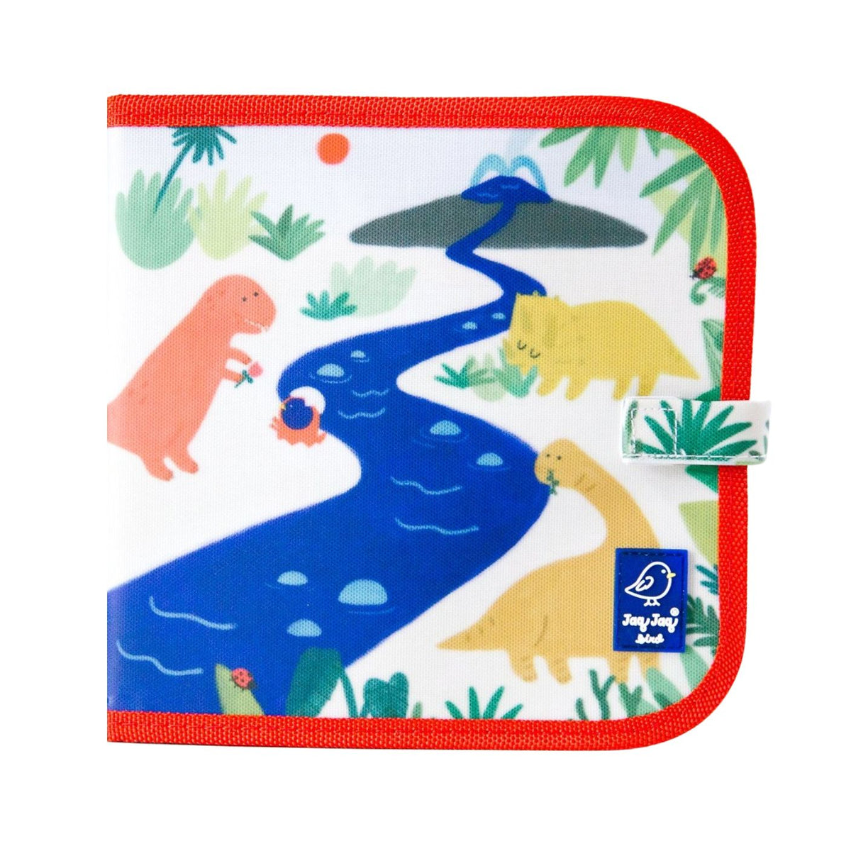 Children's wallet with dinosaur and jungle design on a white background