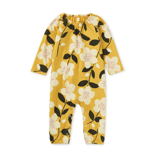 Raglan Baby Romper - Plum Blossom by Tea Collection