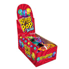 A red Ring Pop Twisted candy display box filled with individually wrapped lollipops, shown on a plain white background.