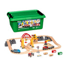 Brio World cargo railway deluxe set with green storage box on a white background