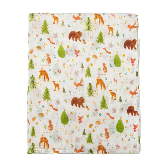 Luxe Muslin Swaddle - Forest Friends by Loulou Lollipop