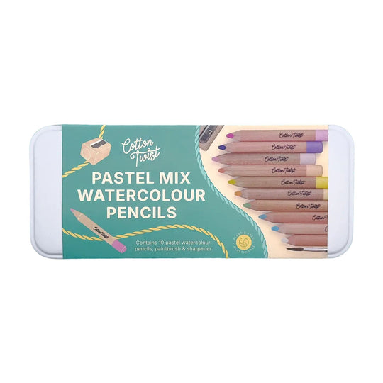 Watercolour Pencils Tin - Pastel by Cotton Twist