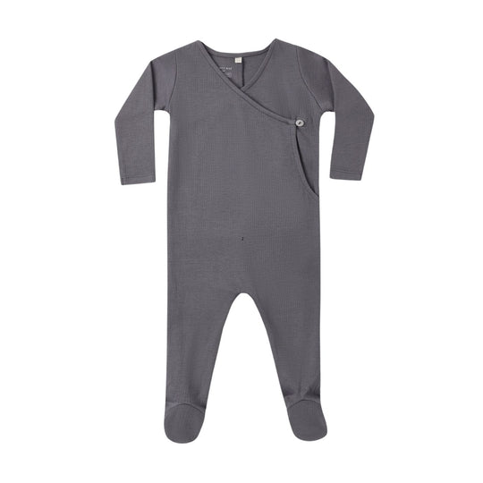 Pointelle Wrap Footie - Midnight by Quincy Mae