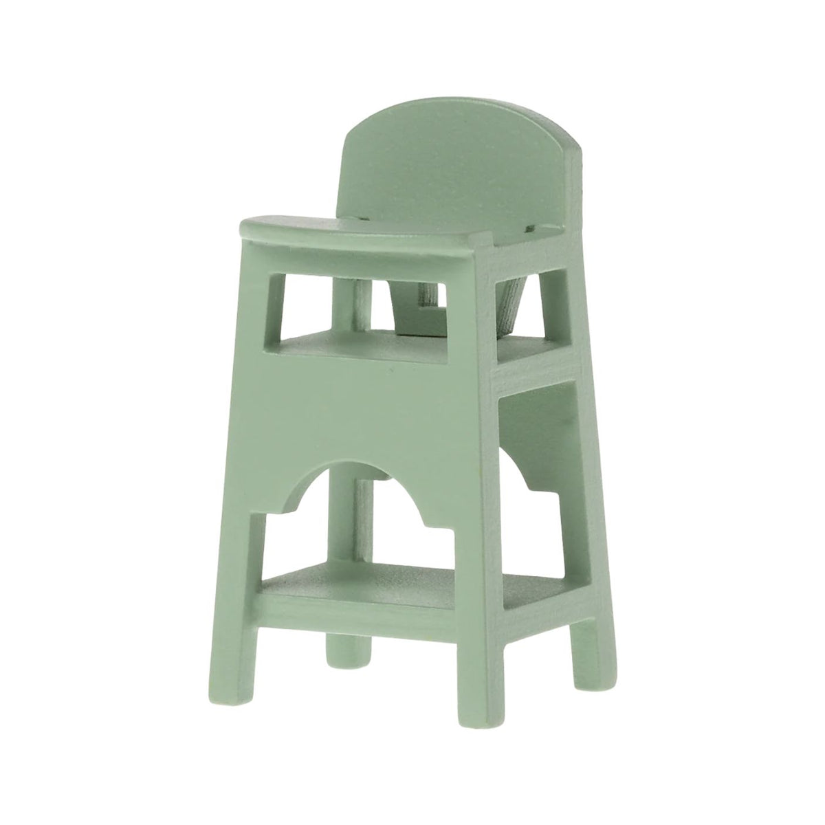 Green high chair on a white background