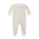 Quincy Mae Zip Long Sleeve Sleeper Footie in the "French Garden" print on an ivory background