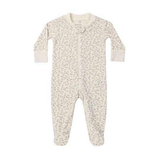 Zip Long Sleeve Sleeper Footie - Floret by Quincy Mae