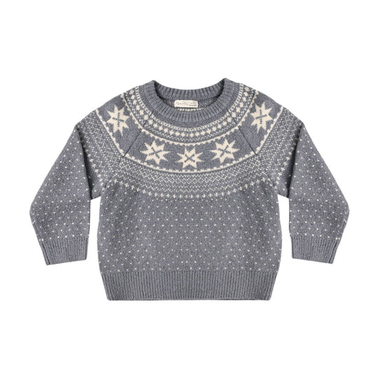 Fair Isle Sweater - Slate by Rylee + Cru
