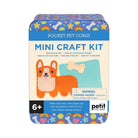 Mini craft kit packaging with a corgi design on a white background