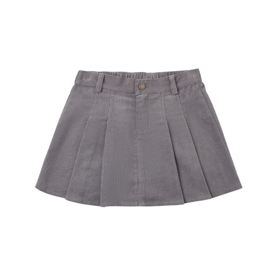 Pleated Denim Skirt - Slate by Rylee + Cru