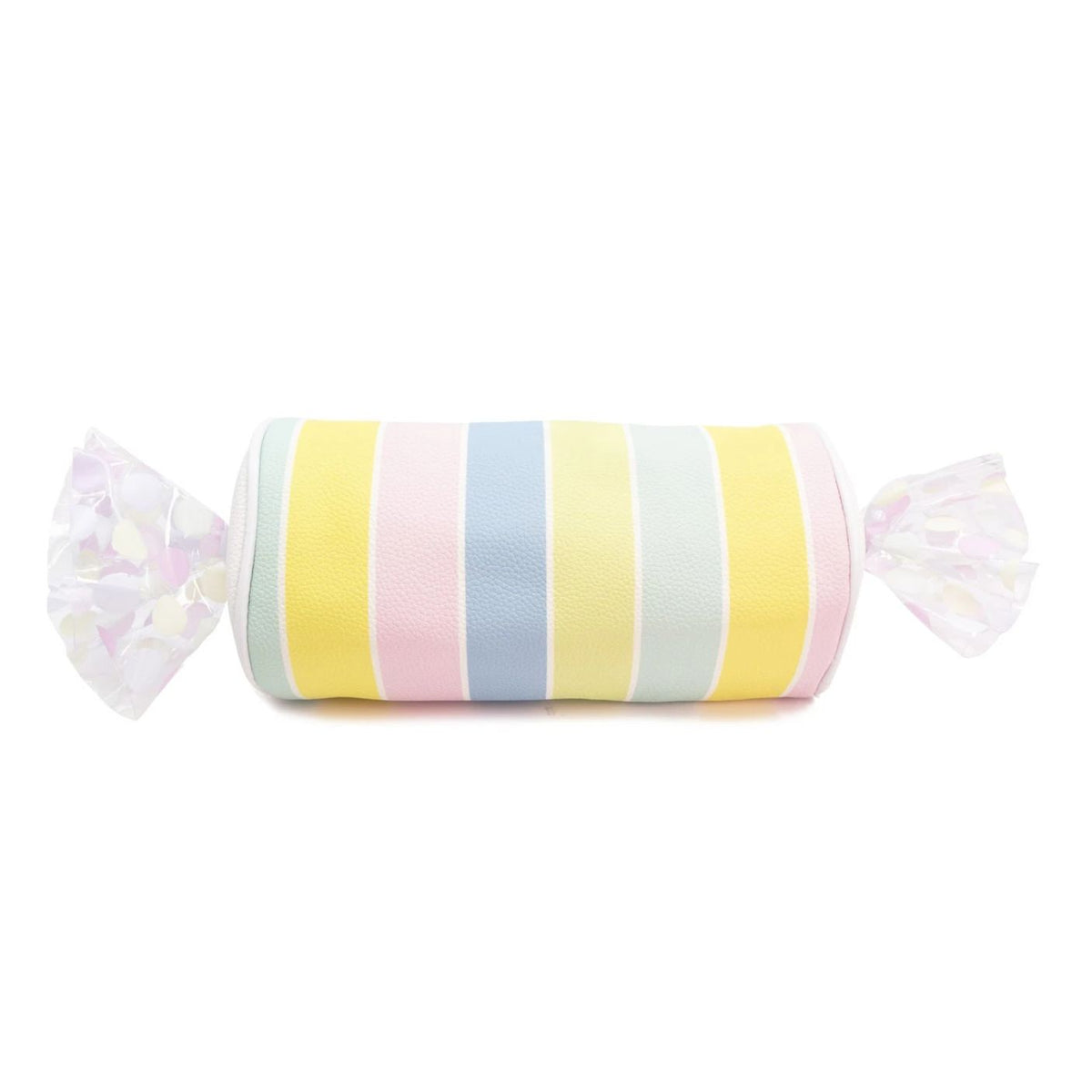 Pastel striped candy on a white background