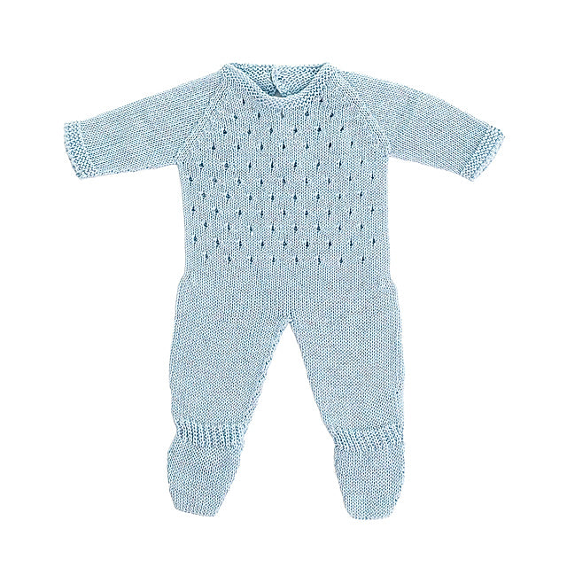 Knitted Doll Pajamas 15" -Blue by Miniland